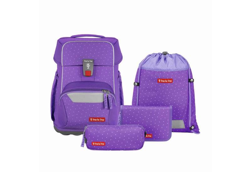 Step by Step Schulranzen Step by Step BASIS Schulranzen-Set Purple Konfetti, 4-teilig von Step by Step