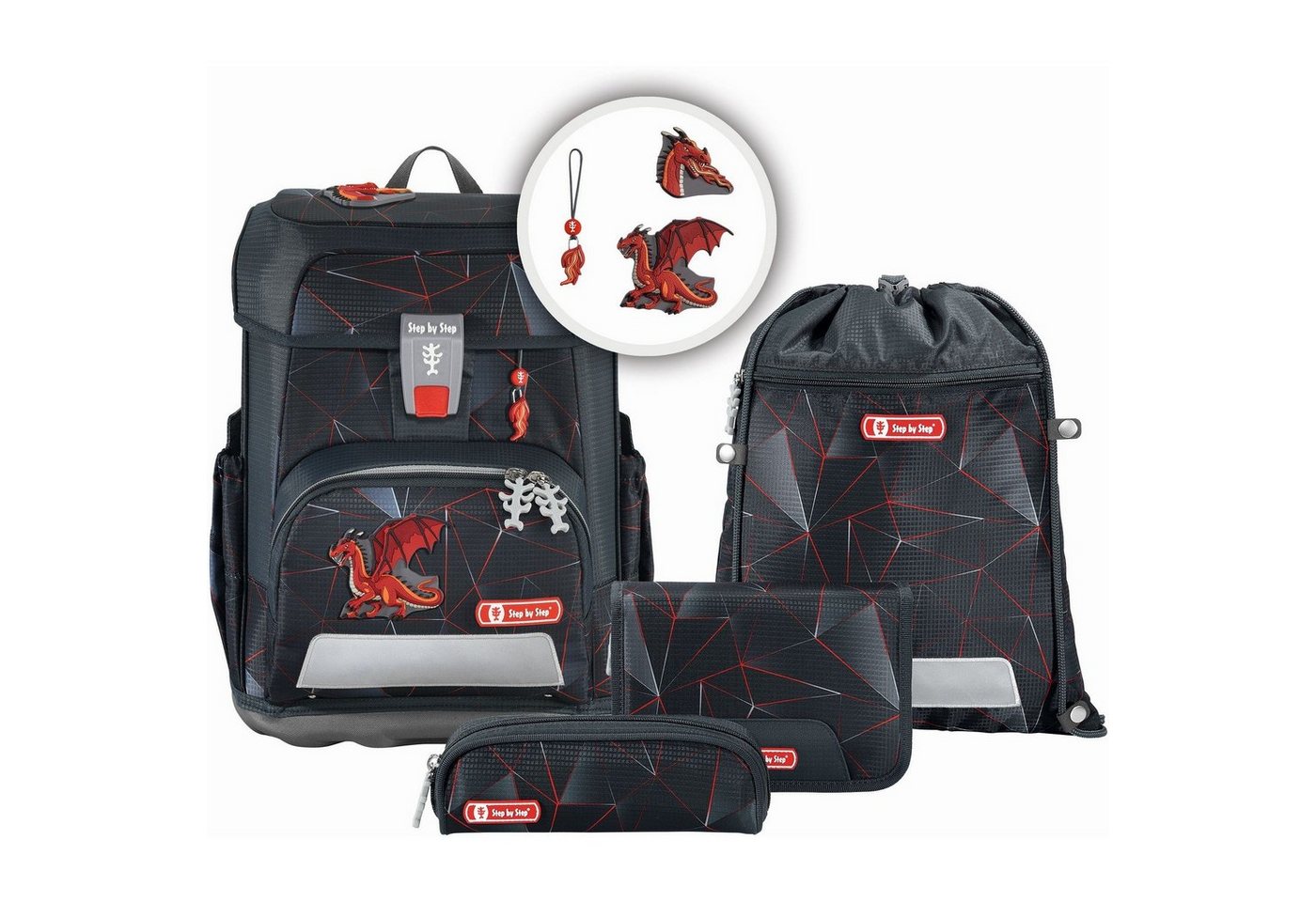 Step by Step Schulranzen Step by Step CLOUD Schulranzen-Set Dragon Drako 5-teilig von Step by Step