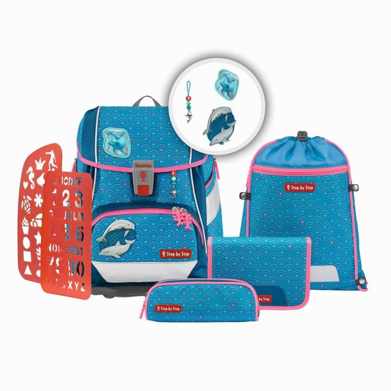 Step by Step Schulranzen Step by Step 2IN1 PLUS Schulranzen-Set Dolphin Pippa 6-teilig von Step by Step