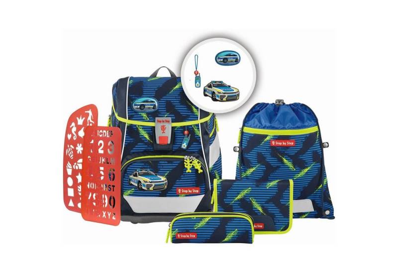 Step by Step Schulranzen 2IN1 PLUS Schulranzen-Set Police Car Cody 6-tlg. von Step by Step