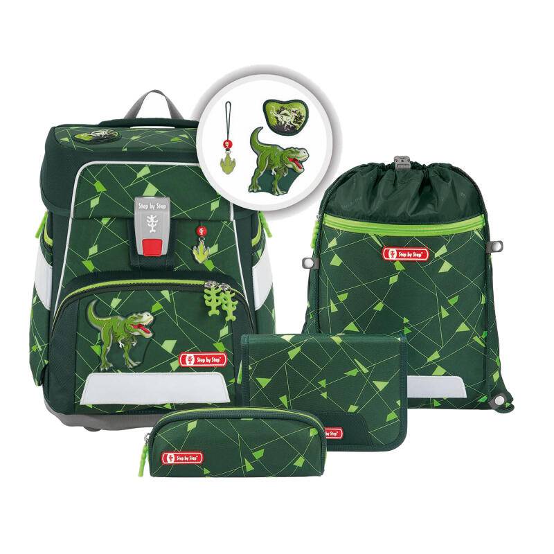 Step by Step - Step by Step Dino Night Space Schulrucksack-Set 5tlg. 1250g 20l Grün von Step by Step