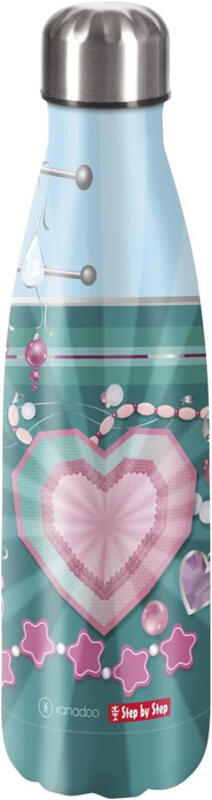 Step by Step - Step by Step Glitter Heart Hazle Isolierte Edelstahl-Trinkflasche 0,5l Multicolor von Step by Step