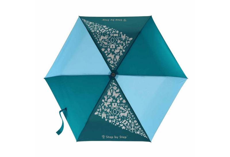 Step by Step Taschenregenschirm Regenschirm Petrol Magic Rain EFFECT von Step by Step