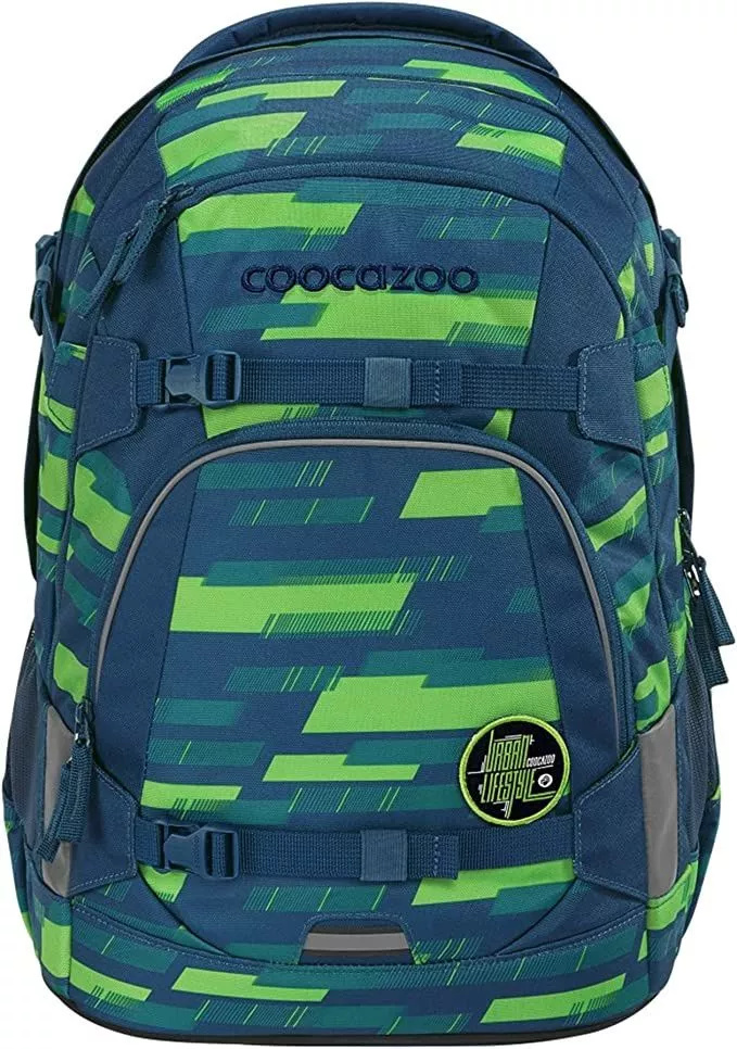 Schulrucksack Mate Lime Strips Grün, Blau von Coocazoo