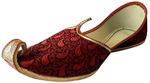 Step n Style Herren Mehroon Khussa Schuhe Punjabi Jutti Indische Ethnic Mojari Pakistani Hochzeit Schuhe, Gold (Braun), 39.5 EU von Step n Style