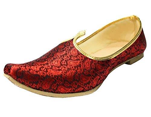 Step n Style Herren Mehroon Sherwani Schuhe Pakistani Schuhe Padhani Schuhe Indian Nagra Khussa Jutti, Gold (Braun), 43 EU von Step n Style