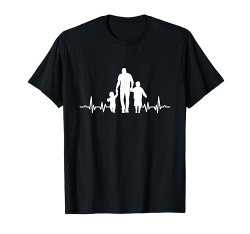 Heartbeat Vater Kinder Sohn Tochter Papa Papa Poppa T-Shirt Heartbeat Vater Kinder Sohn Tochter Papa Papa Poppa T-Shirt von Stepdad Husband Family Father´s Day Grandpa Gift