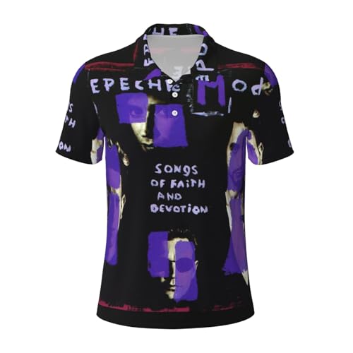 De&PE&Che Music Band Poloshirts für Herren Hip Hop Polo T-Shirts Herrenmode Frühling und Sommer Lässig Kurzarm T-Shirt mit Reversknöpfen Herren-Poloshirts Slim Fit 4X-Large von Stepgrais