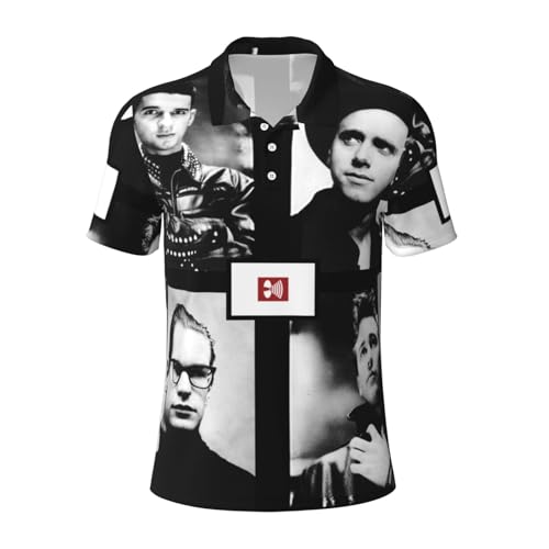 De&PE&Che Music Band Poloshirts für Herren Hip Hop Polo T-Shirts Herrenmode Frühling und Sommer Lässig Kurzarm T-Shirt mit Reversknöpfen Herren-Poloshirts Slim Fit Small von Stepgrais