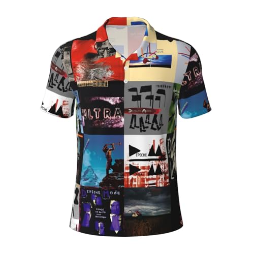 De&PE&Che Music Band Poloshirts für Herren Hip Hop Polo T-Shirts Herrenmode Frühling und Sommer Lässig Kurzarm T-Shirt mit Reversknöpfen Herren-Poloshirts Slim Fit XX-Large von Stepgrais