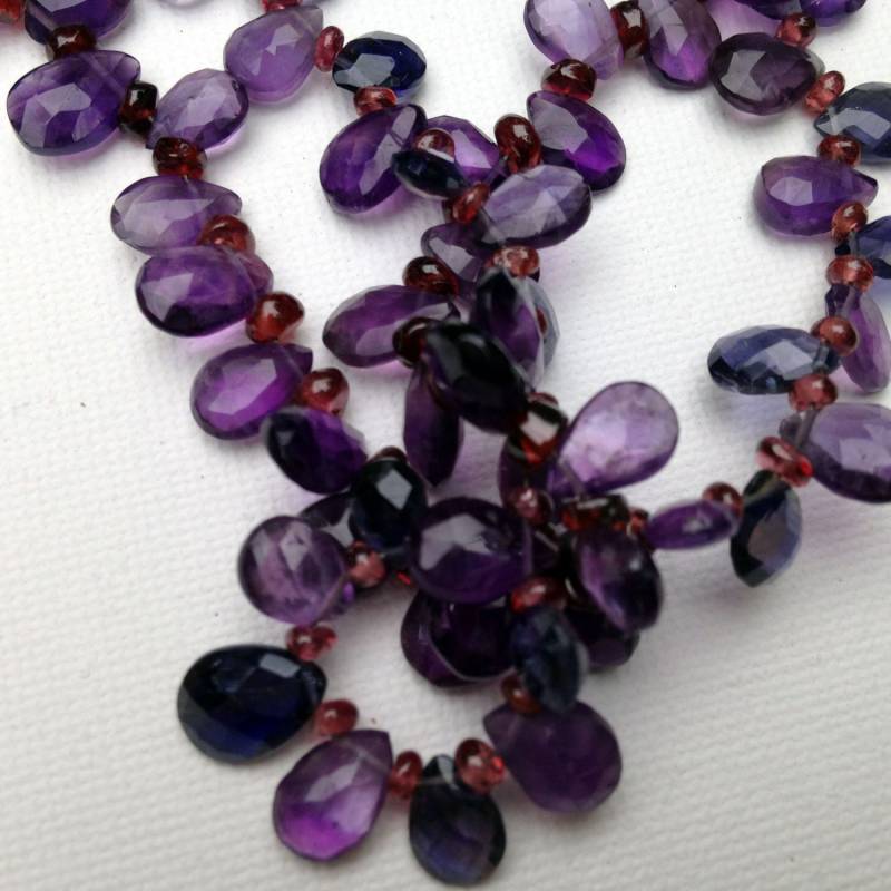 Blau Und Lila Jammy Multi-strang-Halskette Ohrringe von StephMurrayJohnson