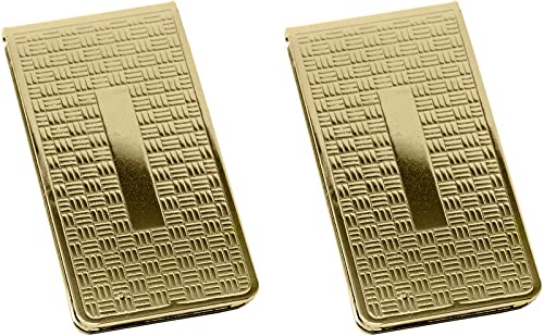 Stephanie Imports Geldscheinklammer in verchromtem Edelstahlgehäuse für Herren Regulär Gold Kreuzmuster von Stephanie Imports