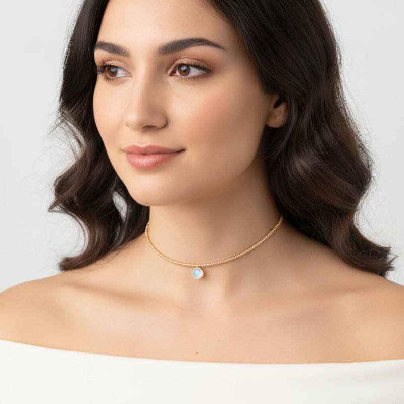 Gold Mondstein Halskette , Edelsteinschmuck Handgemachter Schmuck Geburtstagsgeschenk von StephanieMartinCo