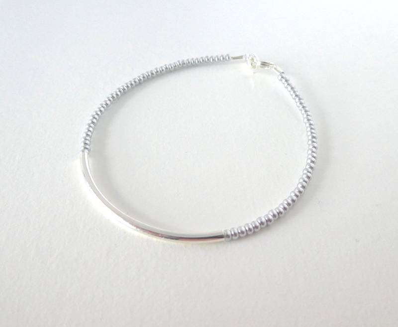 Zierliches Sterling Silber Bar Armband, Perlenschmuck Plus Größe Und Extra Kleine, Einfache Geschenke von StephanieMartinCo