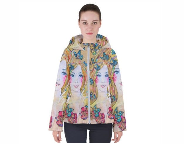 Goldene Königreich Pufferjacke Mit Kapuze von StephanieSaundersArt