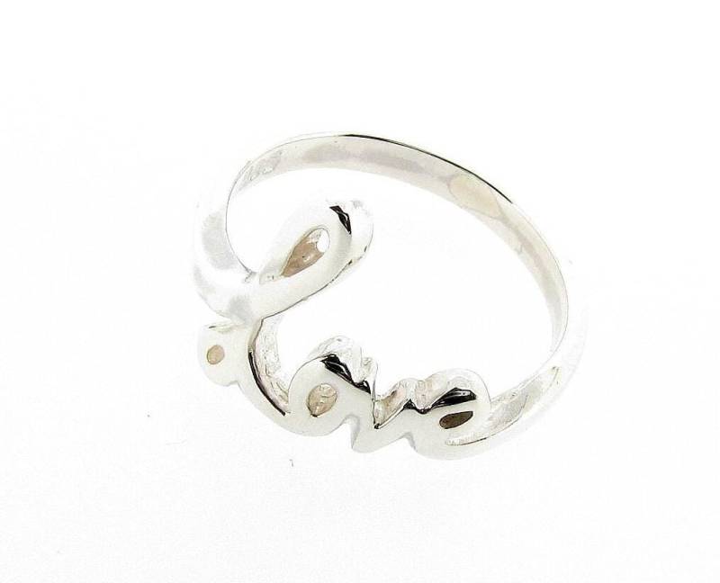 Damen-Ring Aus Massivem Sterlingsilber, Liebeswort, Uk-Größen J Bis T, Usa-Größen 4.5 9.5, Geschenk Für Freundin von StephenKnapper
