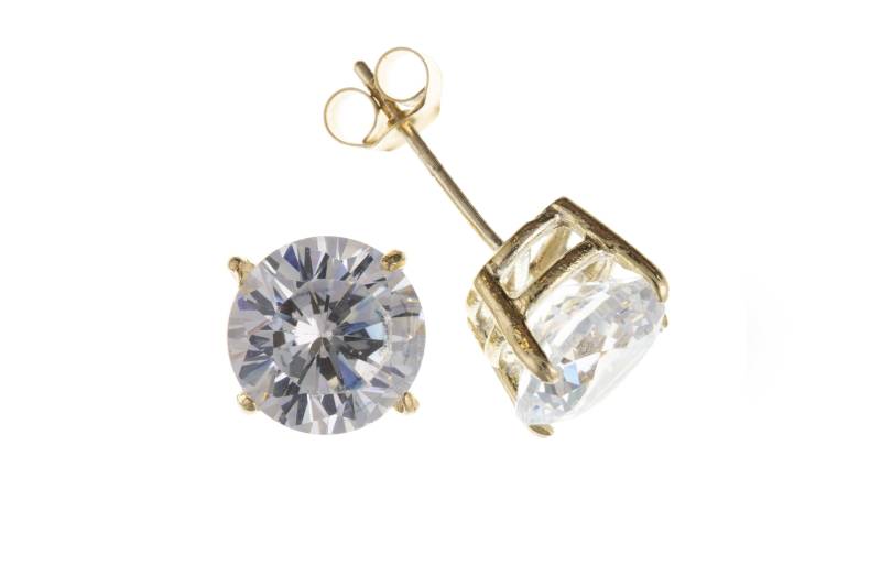 Massive 9Ct Gelbgold Diamant Simulant 5mm Runde Ohrstecker Massive 9Ct Gelbgold Diamant Simulant 5mm Runde Ohrstecker von StephenKnapper