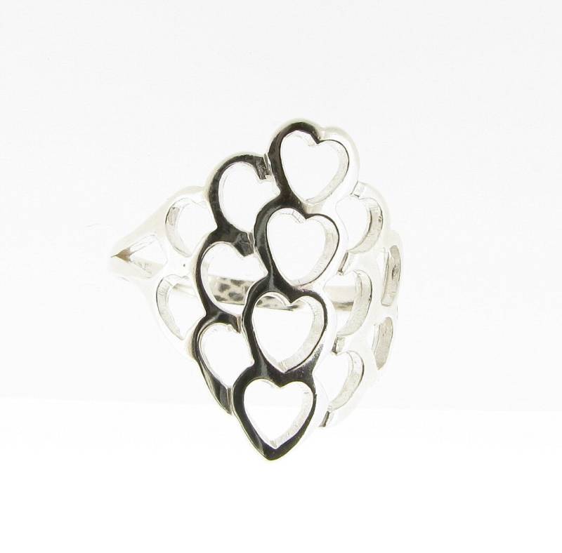 Massiver Sterling Silber Multiple Herz Ring, Uk Größen L Bis P, Usa 5.5 7.5, Freundin Frau Valentinstag Geschenk Massiver Sterling Silber Multiple Herz Ring, Uk Größen L Bis P, Usa 5.5 7.5, Freundin Frau Valentinstag Geschenk von StephenKnapper