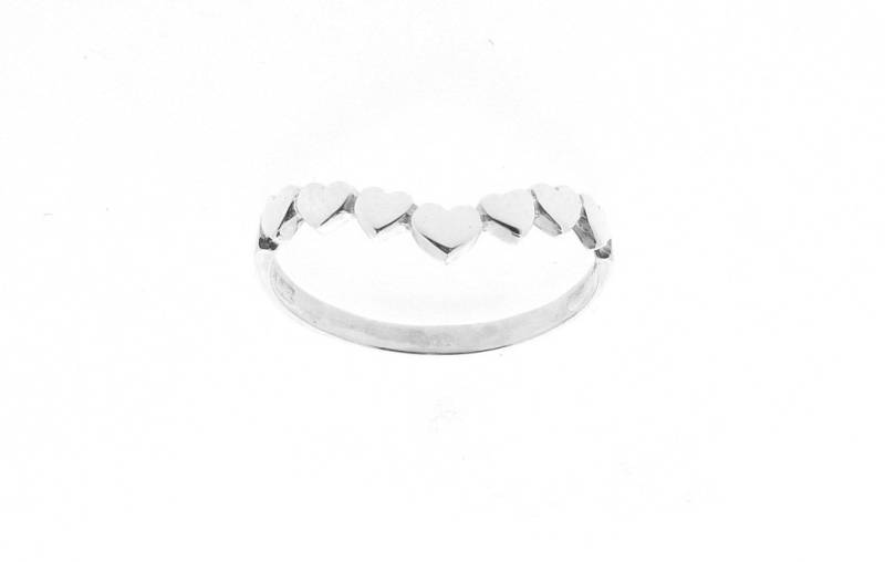 Wunschring Mit Herzen Aus Massivem Sterlingsilber, Minimal V-Förmig Band, Stapel Ring, Geschenk Für Sie, Uk Größen J Bis O Usa Größe 4, 5 7 von StephenKnapper