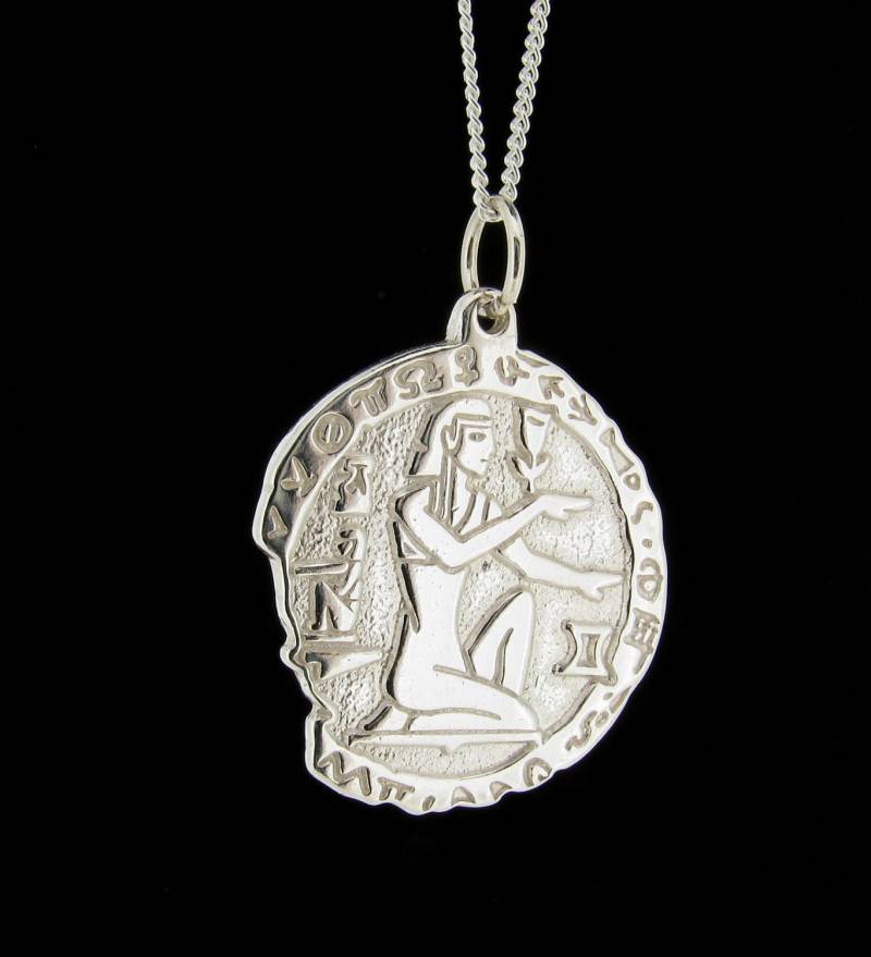 sterling Silber Altes Ägypten Pharao Design Disc Anhänger Mit 18" Kette Halskette sterling Silber Altes Ägypten Pharao Design Disc Anhänger Mit 18" Kette Halskette von StephenKnapper