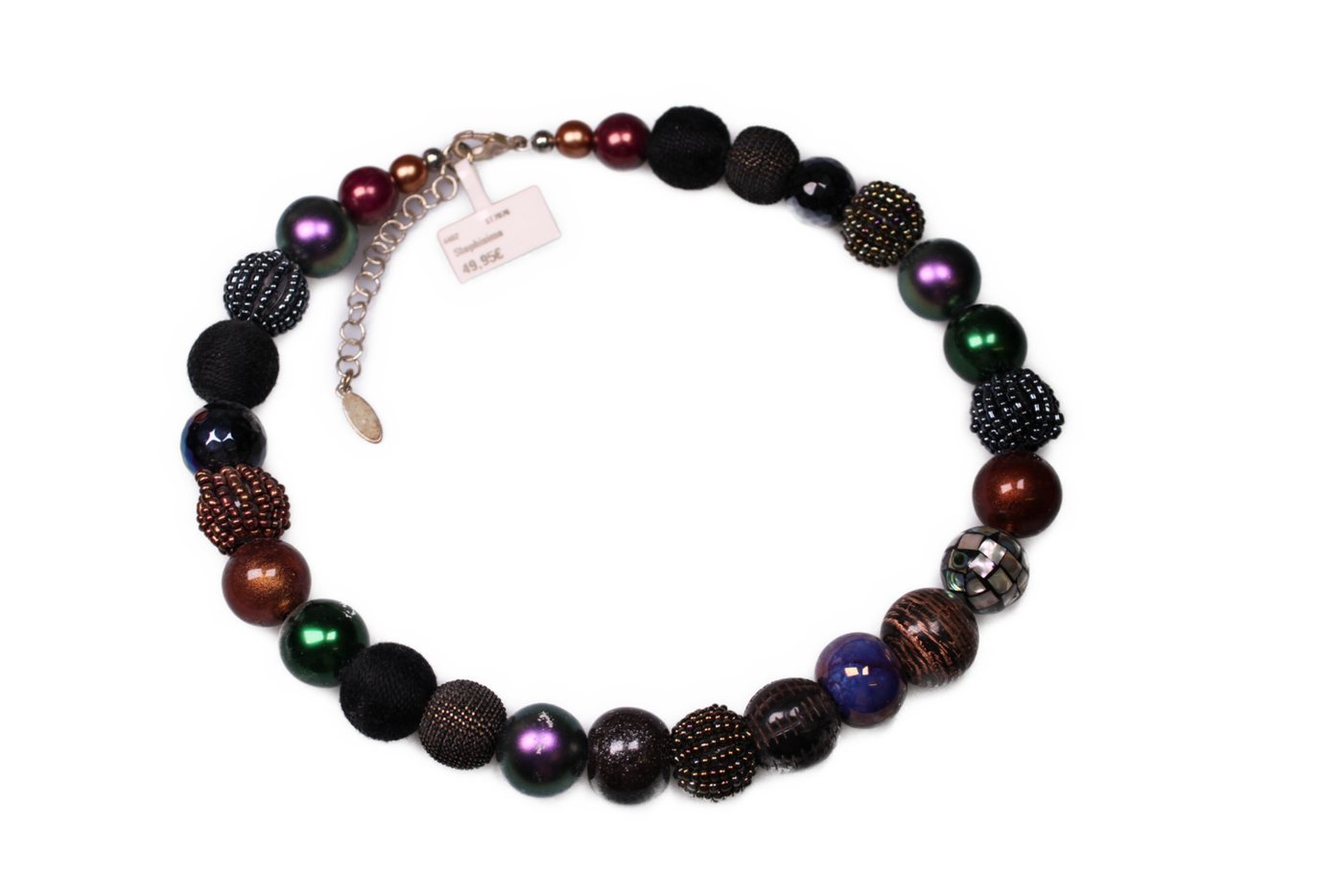 Stephisimo Perlenkette Stephisimo Damen Kette Kugelkette Bollywood Multi metallic klein von Stephisimo