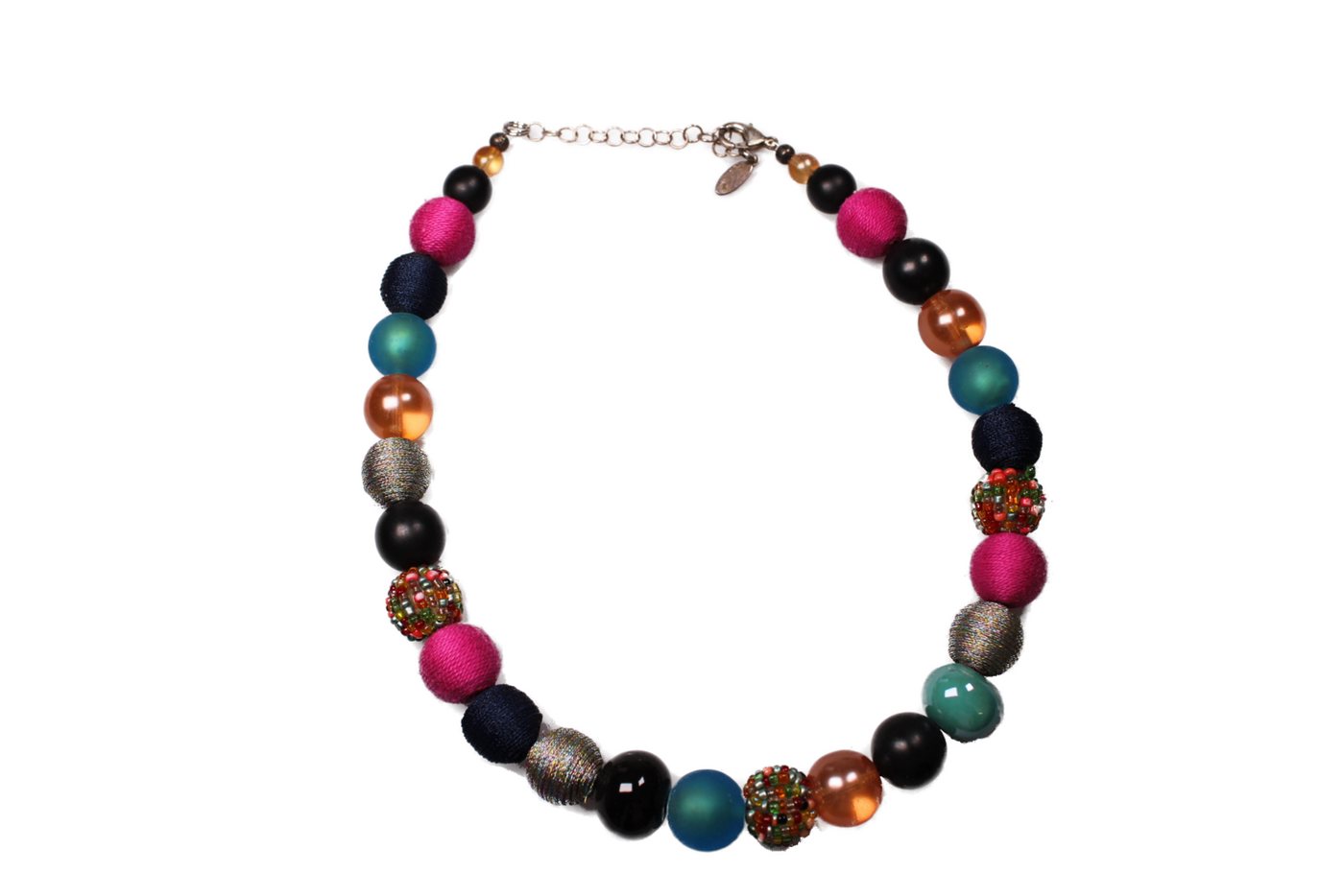 Stephisimo Perlenkette Stephisimo Damen Kette Kugelkette Bollywood Psychodelic klein von Stephisimo