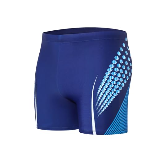Steppe Herren Square Leg Jammers, Athletische Badebekleidung Schnell Trocknende Badehose, Bedruckte Komfortable Badeanzüge, Tiefes Meeresblau-XXL von Steppe