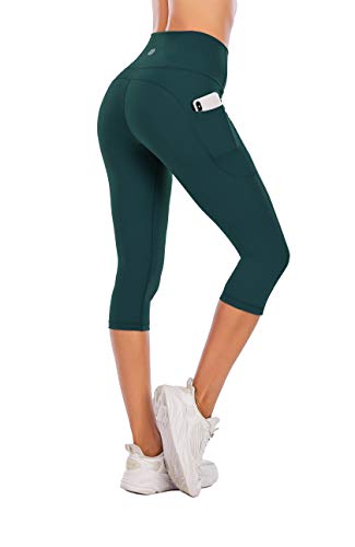 Steppe Naked Feeling Yogahose Damen Workout Capris Leggings mit Taschen - Blau - X-Groß von Steppe