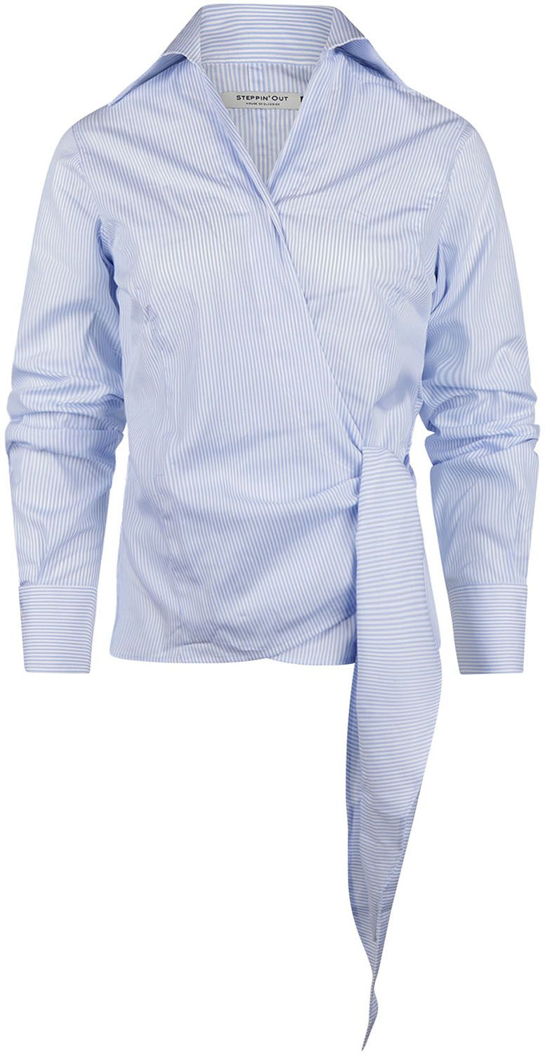 Steppin' Out Blouse Julia Streifen Hellblau - Größe S von Steppin' Out