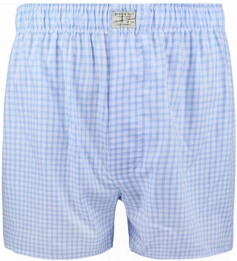 Steppin' Out Boxershort Kariert Blau - Größe S von Steppin' Out