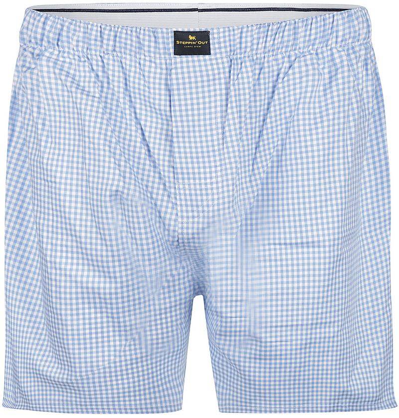 Steppin' Out Boxershort Kariert Hellblau - Größe S von Steppin' Out