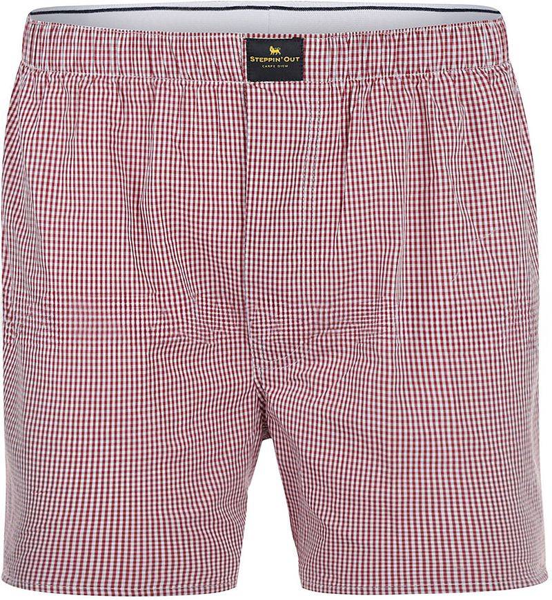 Steppin' Out Boxershort Poplin Karos Rot - Größe S von Steppin' Out