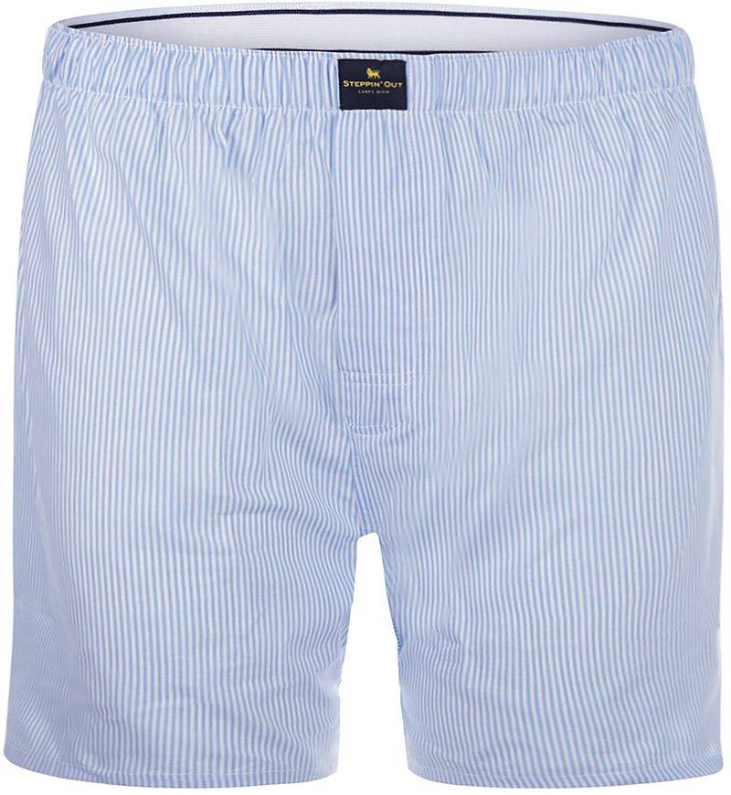 Steppin' Out Boxershort Poplin Streifen Hellblau - Größe S von Steppin' Out