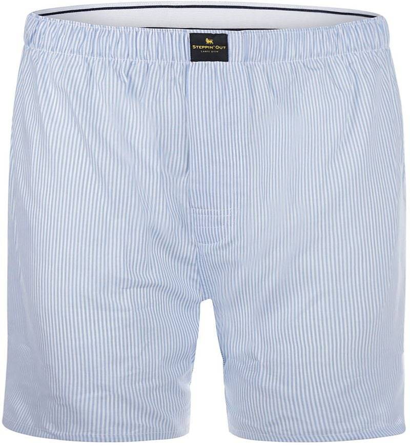 Steppin' Out Boxershort Poplin Streifen Hellblau - Größe S von Steppin' Out