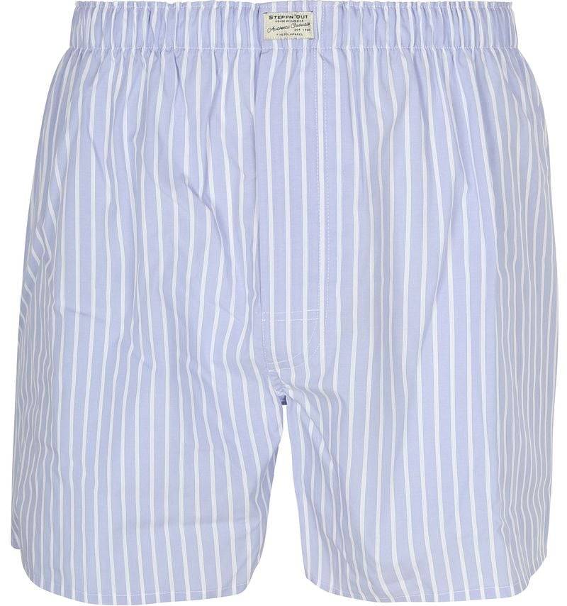 Steppin' Out Boxershort Poplin gestreift hellblau - Größe S von Steppin' Out