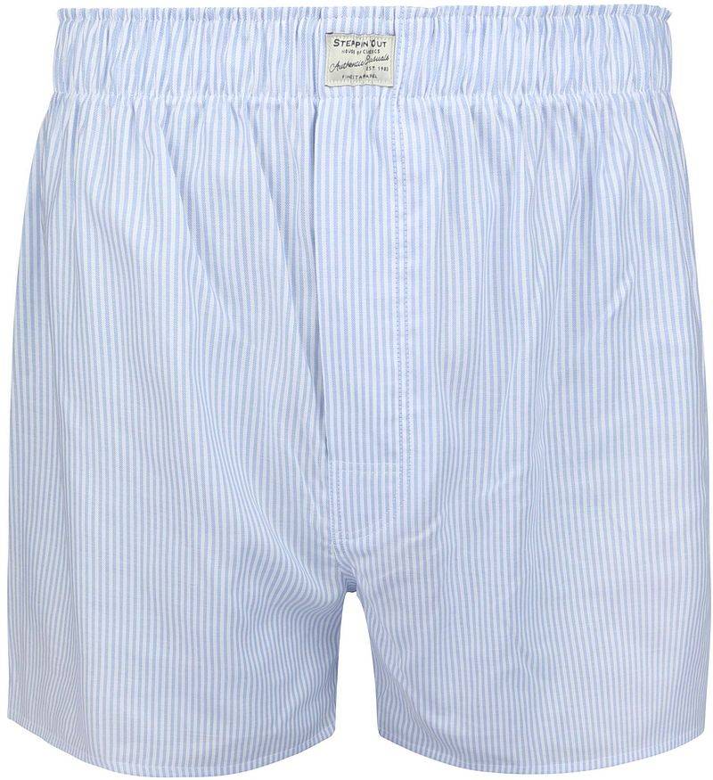 Steppin' Out Boxershort Striped Oxford Blau - Größe S von Steppin' Out
