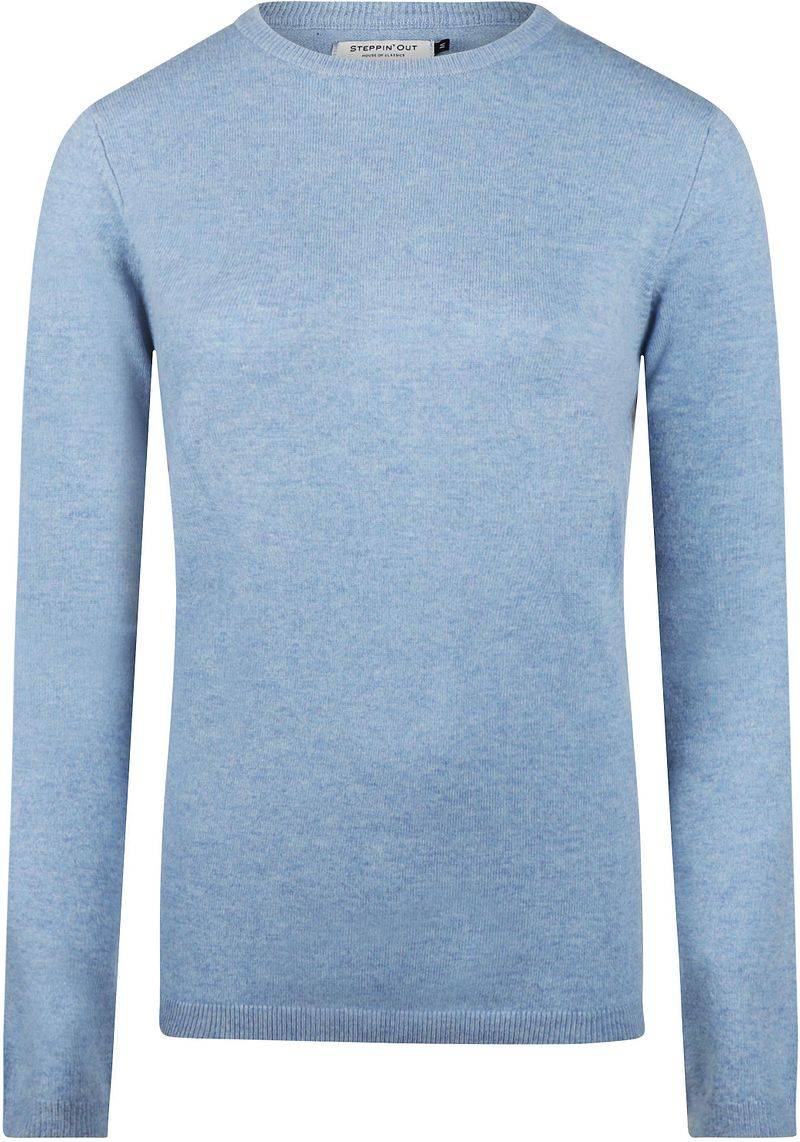 Steppin' Out Damen Pullover Merinowolle Hellblau - Größe XXL von Steppin' Out