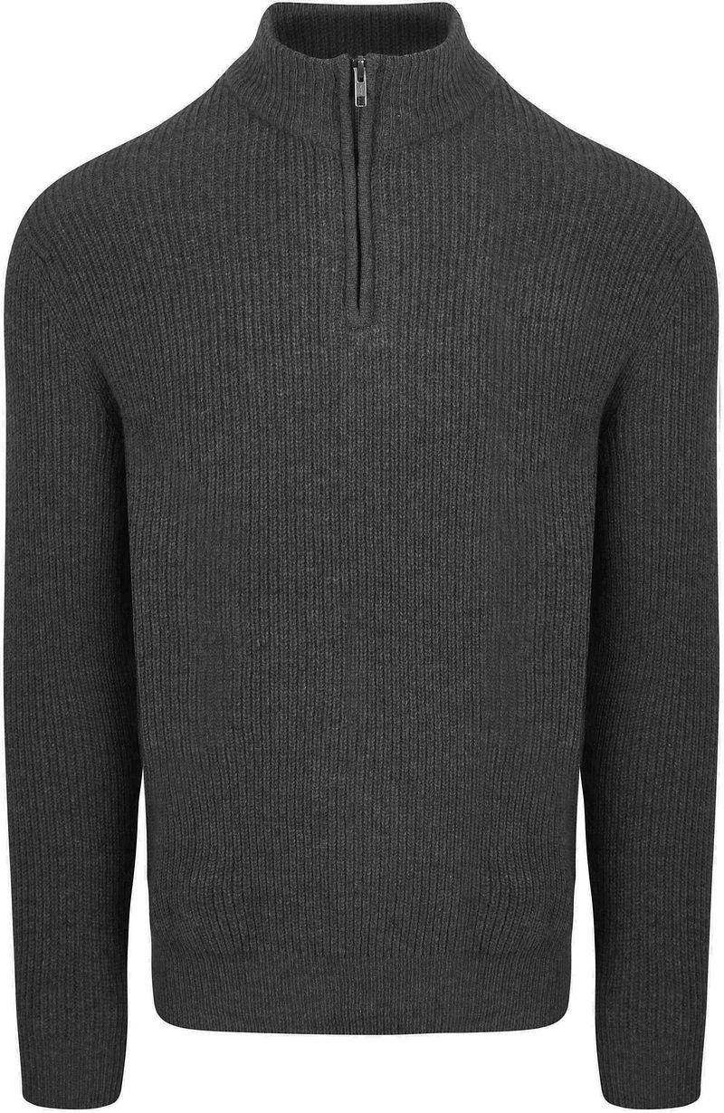 Steppin' Out Half Zip Pullover Lammwolle Anthrazit - Größe S von Steppin' Out