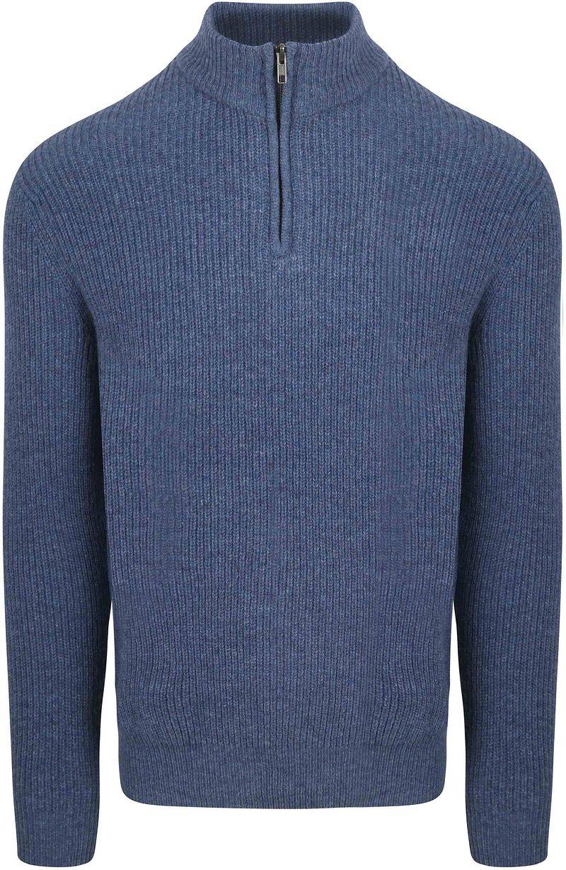 Steppin' Out Half Zip Pullover Lammwolle Mid Blau - Größe 3XL von Steppin' Out