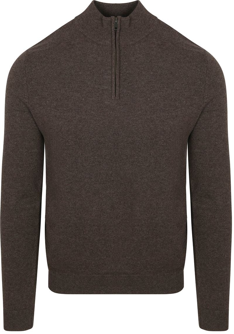 Steppin' Out Half Zip Pullover Merinowolle Braun - Größe 3XL von Steppin' Out