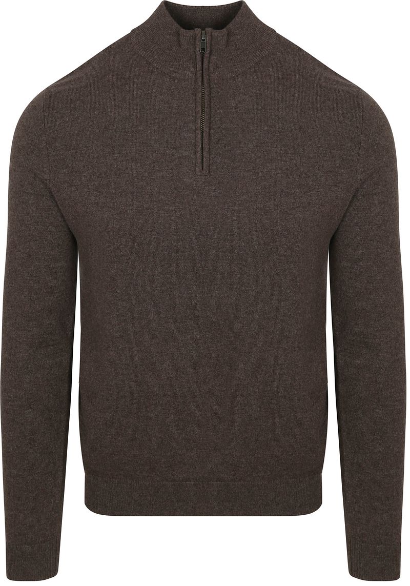 Steppin' Out Half Zip Pullover Merinowolle Braun - Größe L von Steppin' Out
