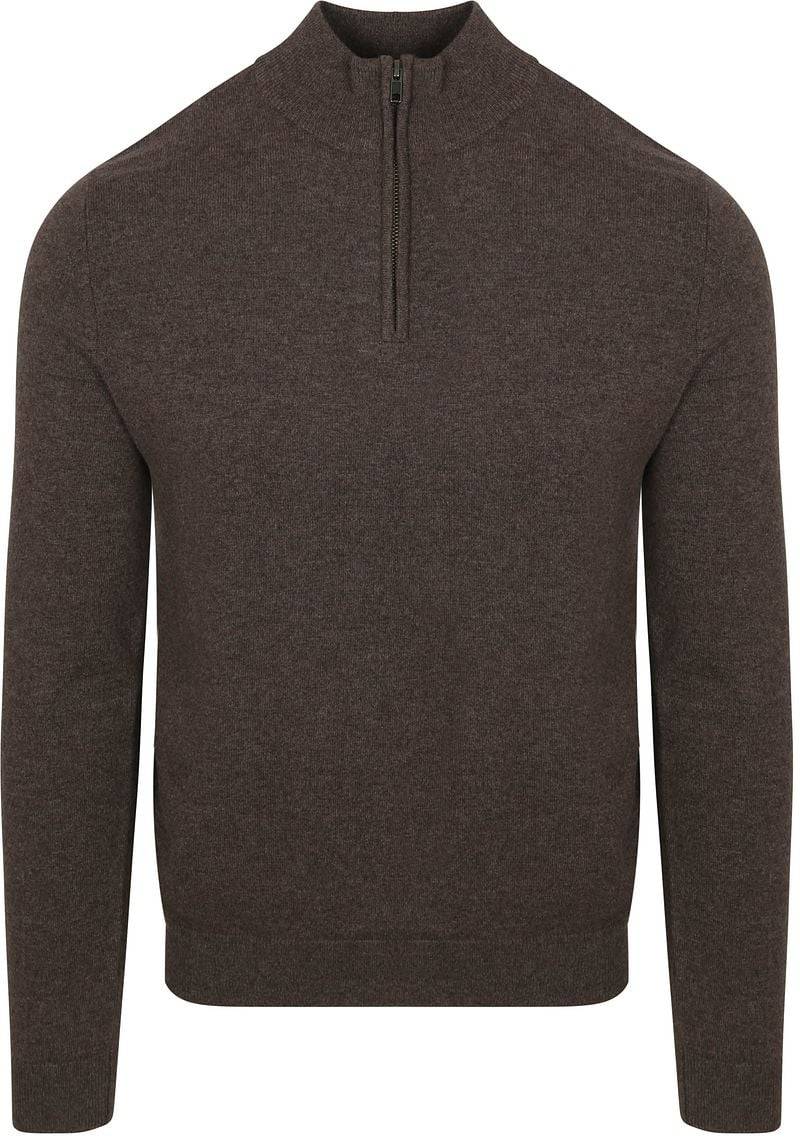 Steppin' Out Half Zip Pullover Merinowolle Braun - Größe M von Steppin' Out