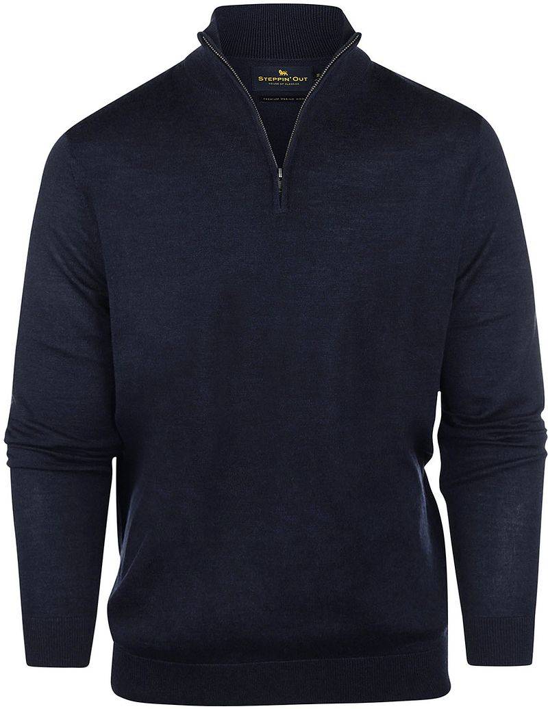 Steppin' Out Half Zip Pullover Merinowolle Navy - Größe 3XL von Steppin' Out