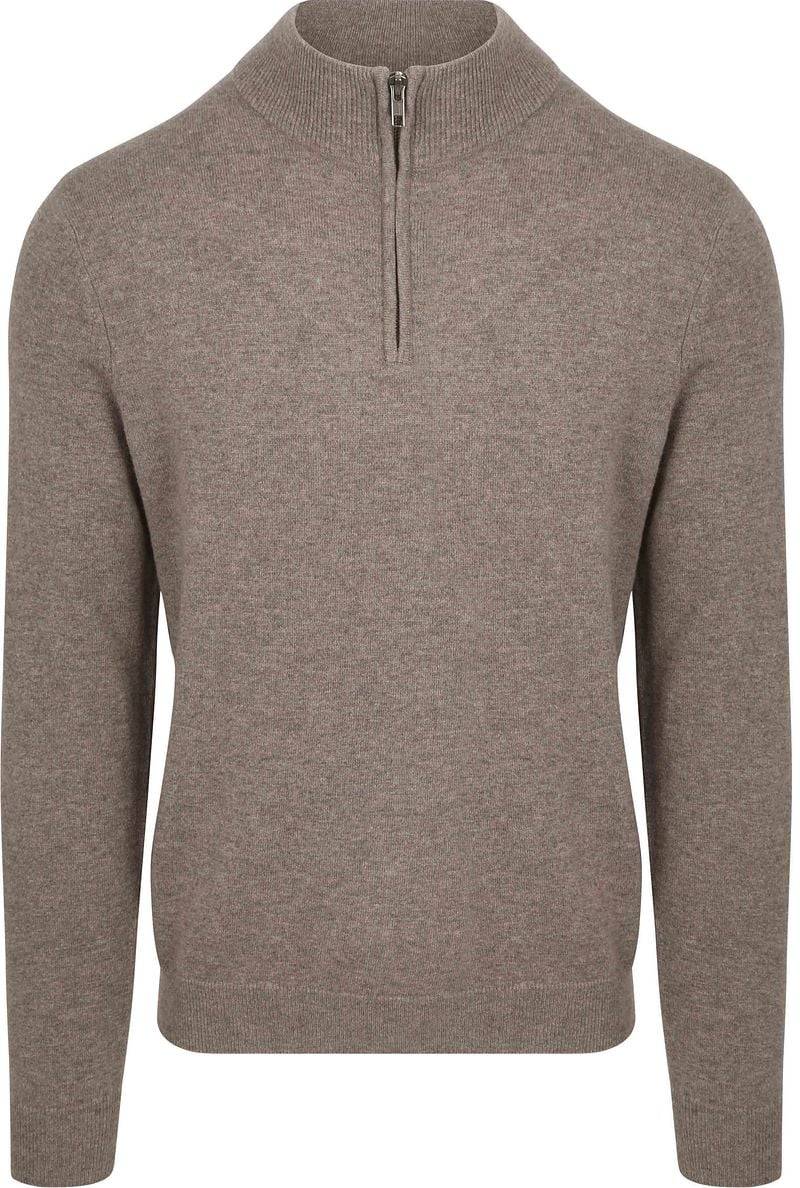 Steppin' Out Half Zip Pullover Merinowolle Taupe - Größe XXL von Steppin' Out