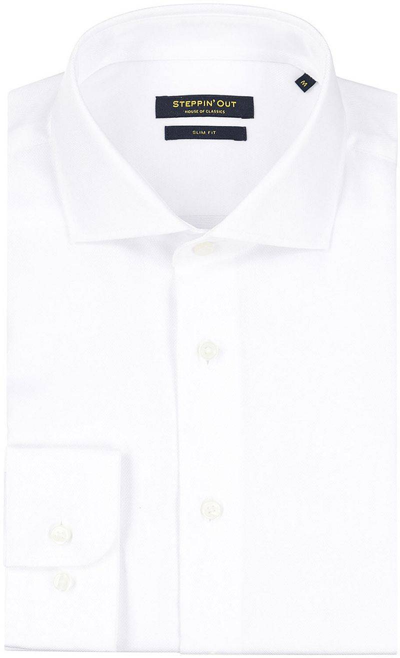 Steppin' Out Hemd Slim-Fit Dobby Weiß - Größe XXL von Steppin' Out