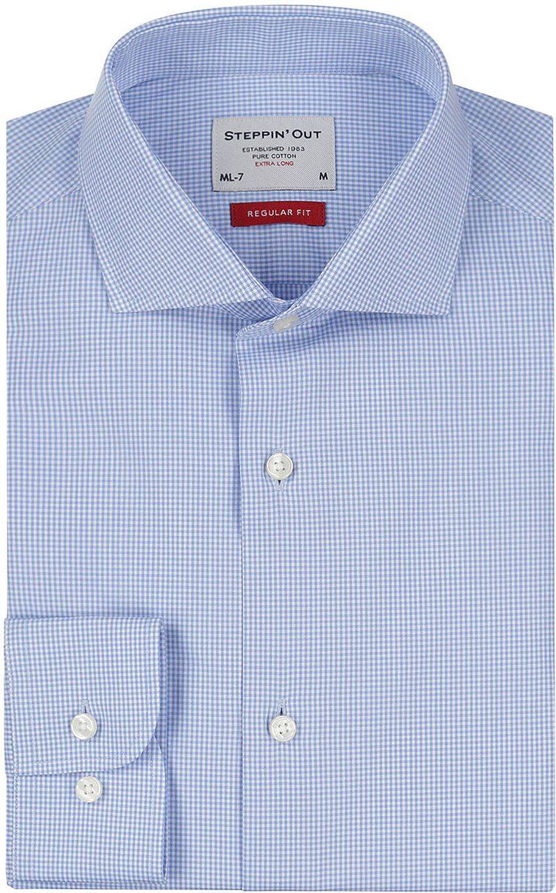 Steppin' Out Hemd Extra Long Sleeves Karos Blau - Größe L von Steppin' Out