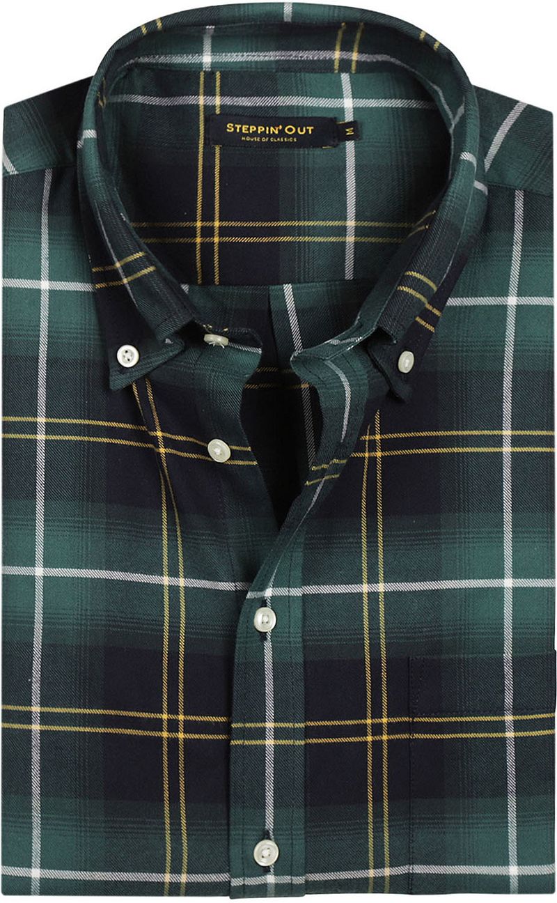Steppin' Out Hemd Flanel Karos Navy Grün - Größe M von Steppin' Out