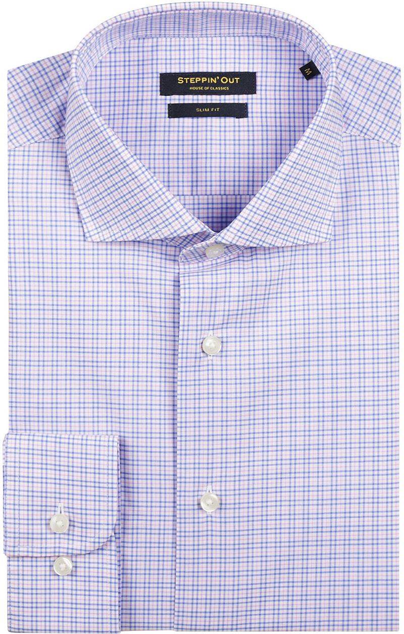 Steppin' Out Hemd Slim-Fit Karos Blau Rot - Größe XL von Steppin' Out