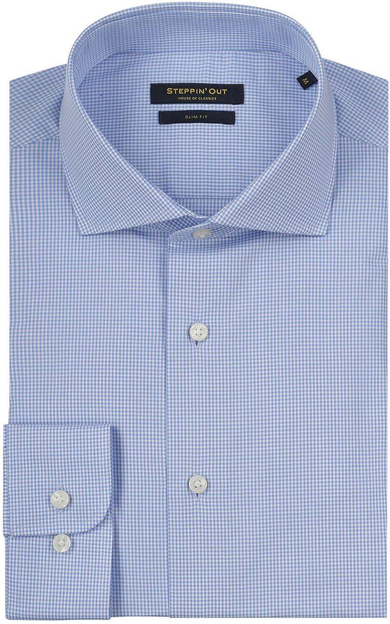 Steppin' Out Hemd Slim-Fit Karos Hellblau - Größe 3XL von Steppin' Out