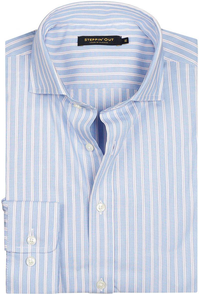 Steppin' Out Hemd Streifen Hellblau Rot - Größe M von Steppin' Out